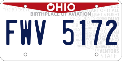 OH license plate FWV5172