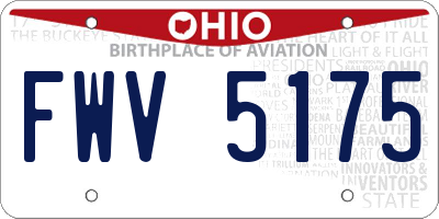 OH license plate FWV5175