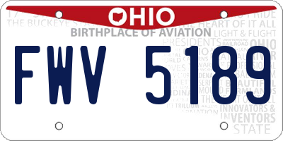 OH license plate FWV5189