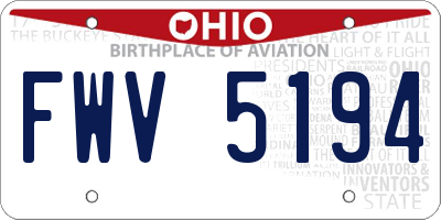OH license plate FWV5194