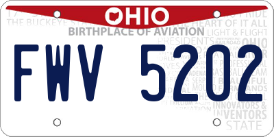 OH license plate FWV5202