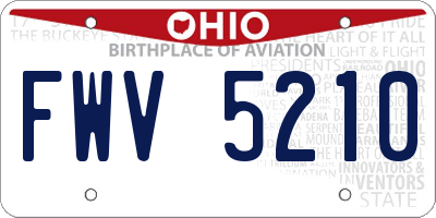 OH license plate FWV5210
