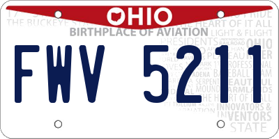 OH license plate FWV5211