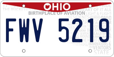 OH license plate FWV5219