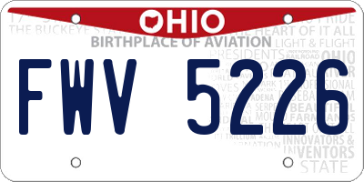 OH license plate FWV5226