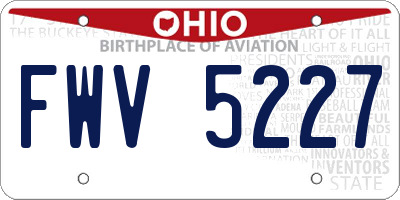 OH license plate FWV5227