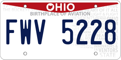 OH license plate FWV5228