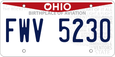 OH license plate FWV5230