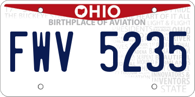 OH license plate FWV5235