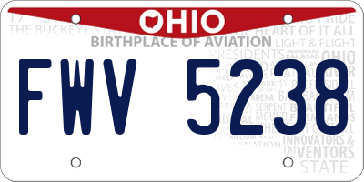 OH license plate FWV5238