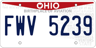 OH license plate FWV5239