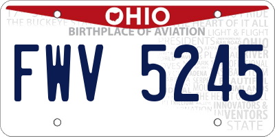 OH license plate FWV5245