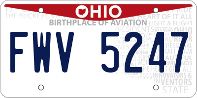 OH license plate FWV5247