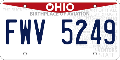 OH license plate FWV5249