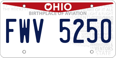OH license plate FWV5250