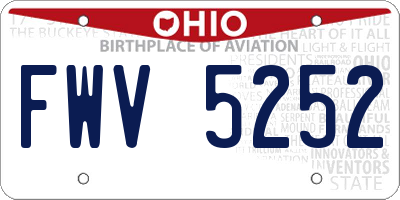 OH license plate FWV5252