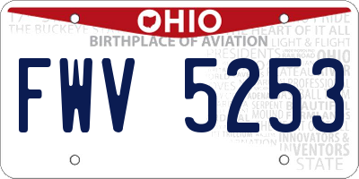 OH license plate FWV5253