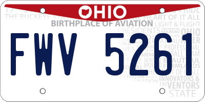 OH license plate FWV5261