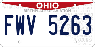 OH license plate FWV5263