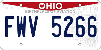 OH license plate FWV5266