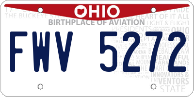 OH license plate FWV5272