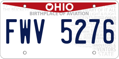 OH license plate FWV5276