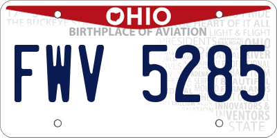 OH license plate FWV5285