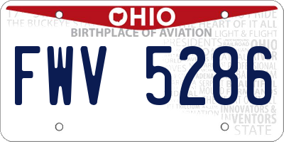 OH license plate FWV5286