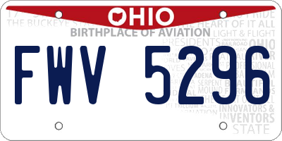 OH license plate FWV5296