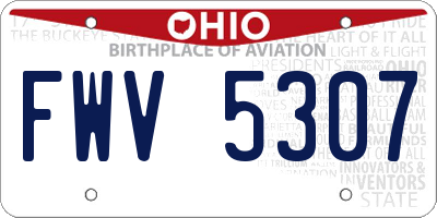 OH license plate FWV5307