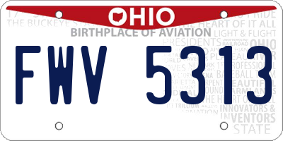 OH license plate FWV5313