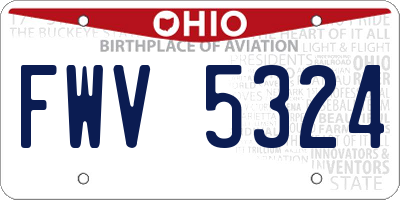 OH license plate FWV5324