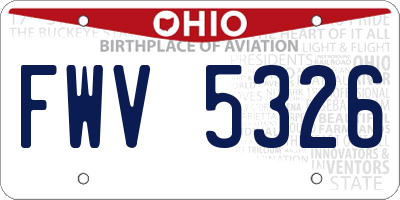OH license plate FWV5326
