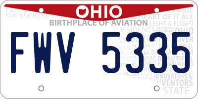 OH license plate FWV5335