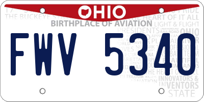 OH license plate FWV5340
