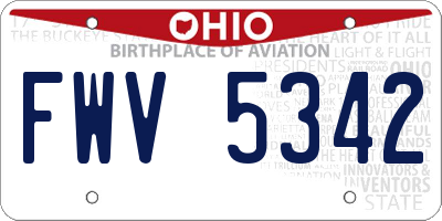 OH license plate FWV5342