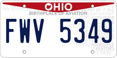OH license plate FWV5349