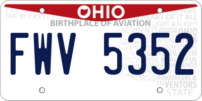 OH license plate FWV5352