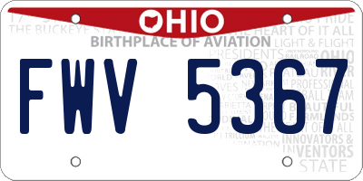 OH license plate FWV5367