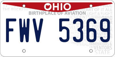 OH license plate FWV5369