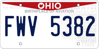 OH license plate FWV5382