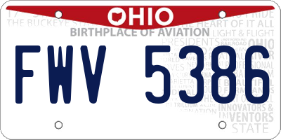OH license plate FWV5386
