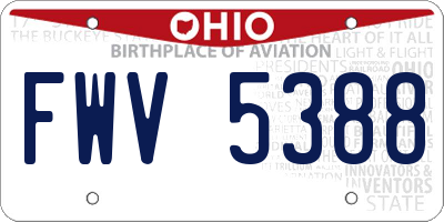 OH license plate FWV5388