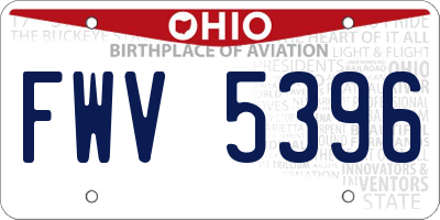 OH license plate FWV5396