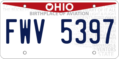 OH license plate FWV5397