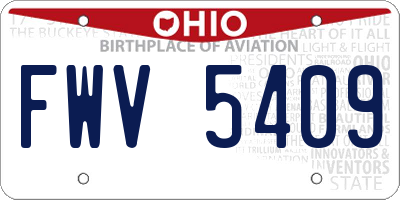 OH license plate FWV5409