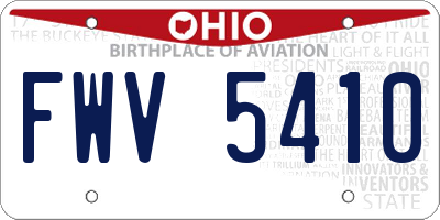 OH license plate FWV5410