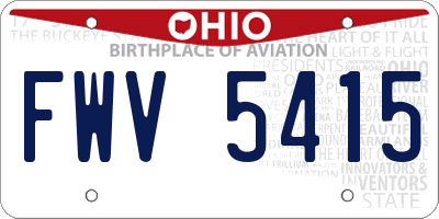 OH license plate FWV5415
