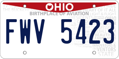 OH license plate FWV5423