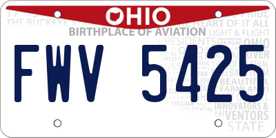 OH license plate FWV5425
